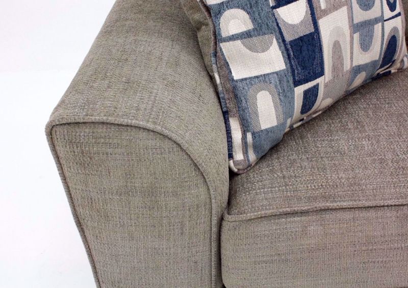 Gray Alamo Loveseat by Lane Accent Pillow and Arm Detail | Home Furniture Plus Bedding