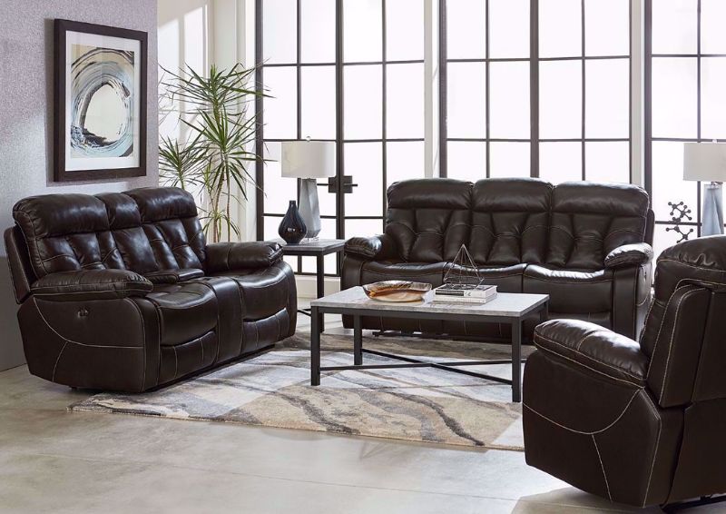 Dark Brown Peoria Living Room by Standard in a Room Setting | Home Furniture Plus Mattress