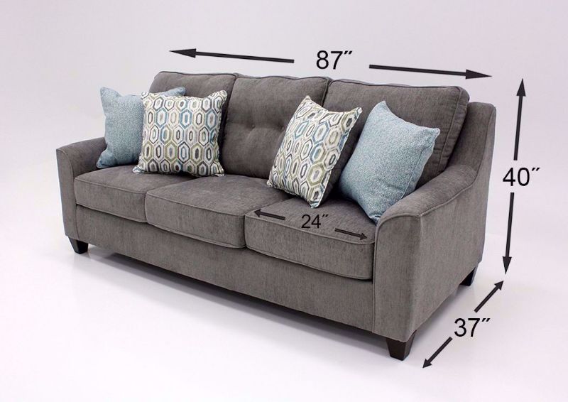 Smoke Gray Surge Sofa by Lane Dimensions | Home Furniture Plus Bedding