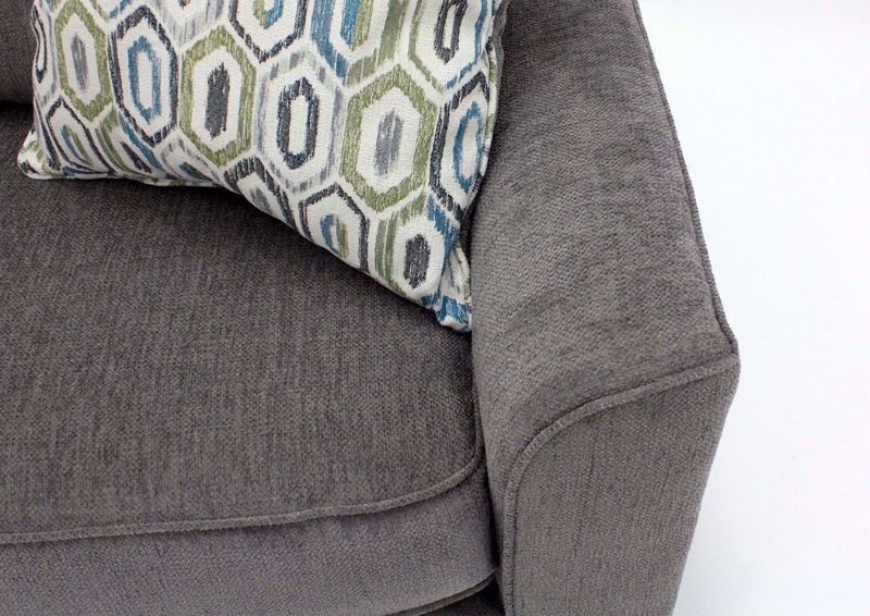 Smoke Gray Surge Sofa by Lane Arm and Pillow Detail | Home Furniture Plus Bedding