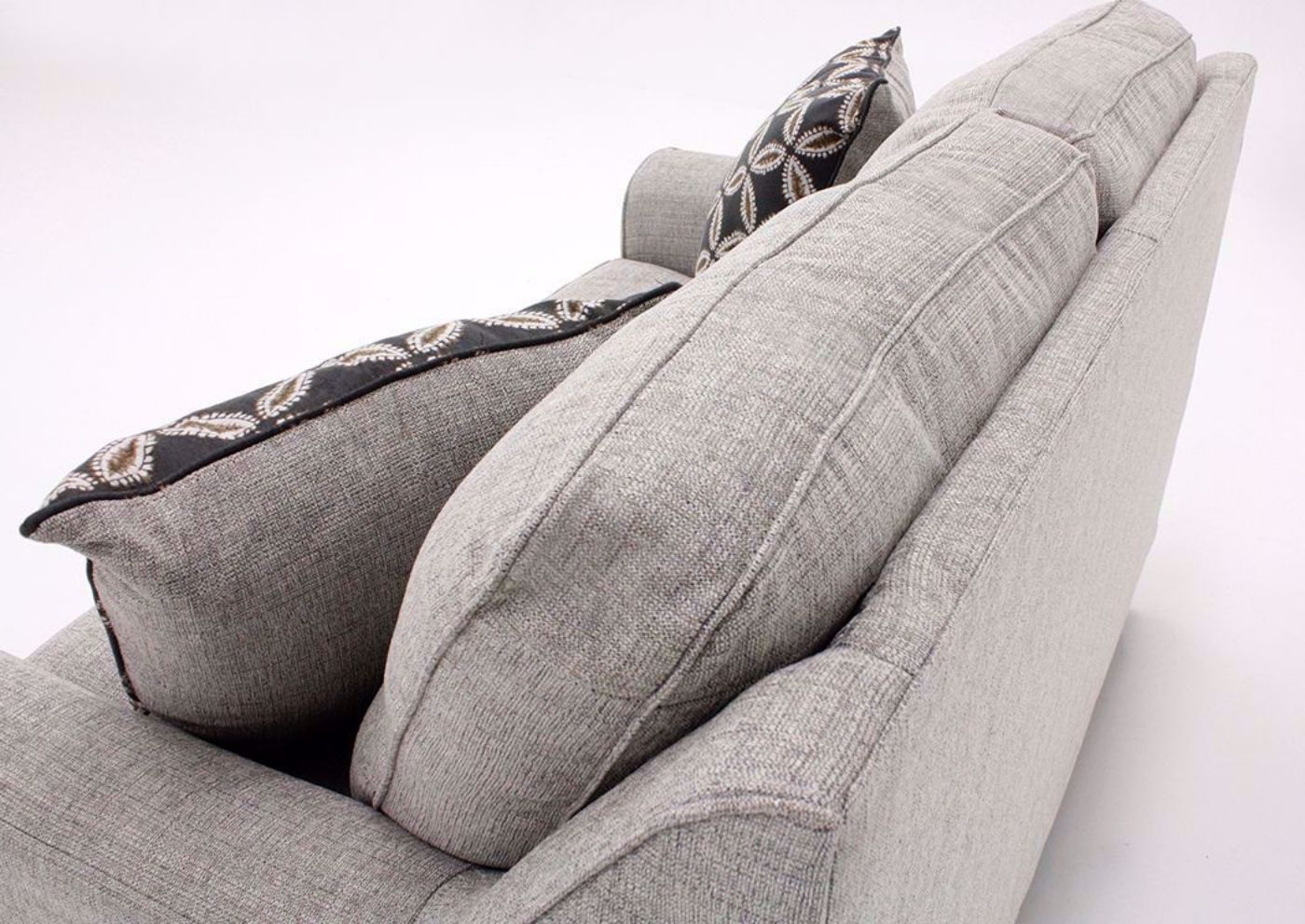 Brown Tweed Dante Loveseat by Lane Showing the Attached Back Detail | Home Furniture Plus Bedding