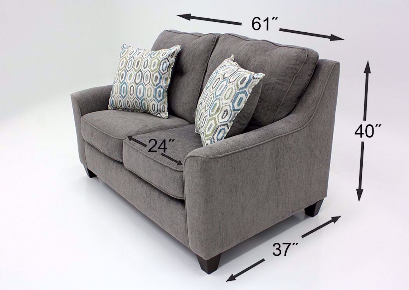 Smoke Gray Surge Loveseat by Lane Dimensions | Home Furniture Plus Bedding