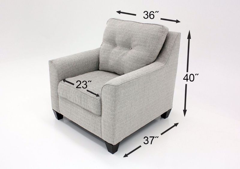 Brown Tweed Dante Chair by Lane Showing Measurements | Home Furniture Plus Mattress