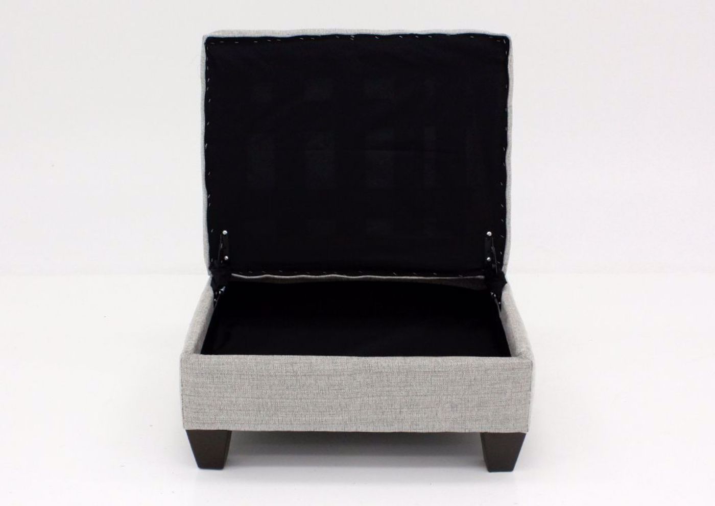 Brown Tweed Dante Storage Ottoman by Lane, Front Facing with the Lid Open | Home Furniture Plus Mattress