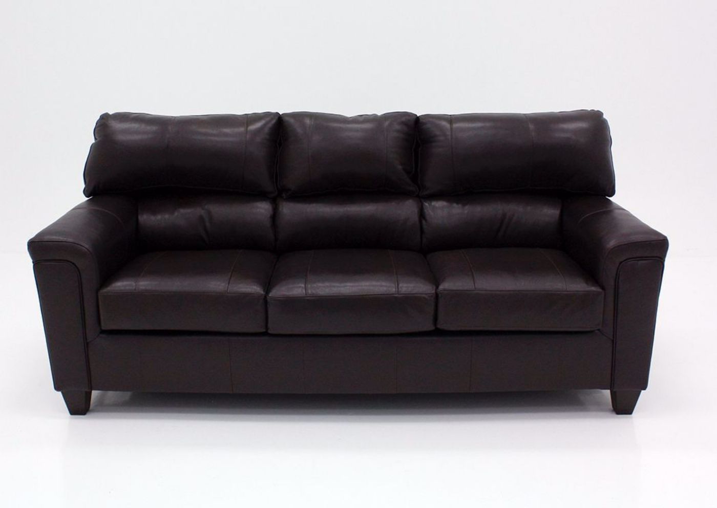 Dark Brown Soft Touch Sofa, Front Facing | Home Furniture Plus Bedding