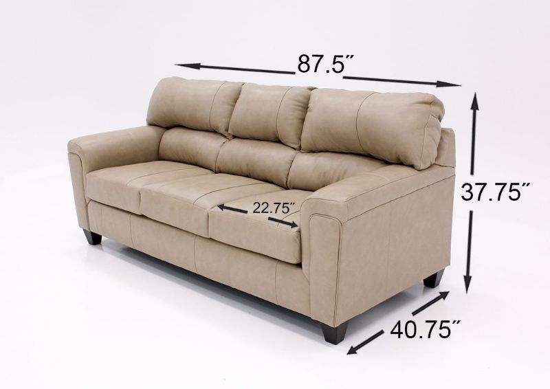 Putty Cream Soft Touch Sofa Dimensions | Home Furniture Plus Bedding