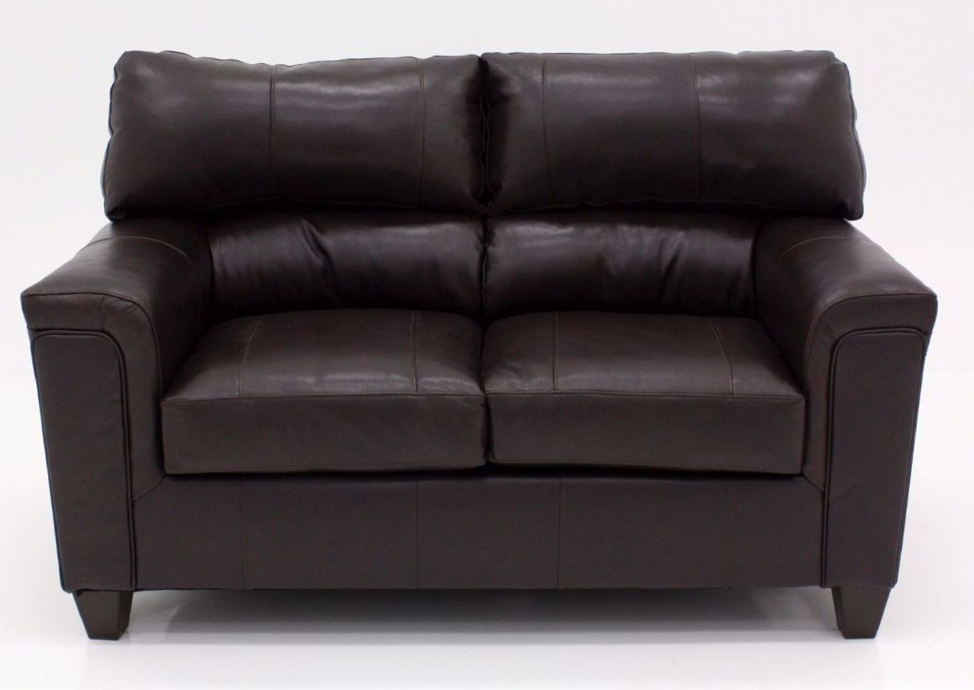 Dark Brown Soft Touch Loveseat, Front Facing | Home Furniture Plus Bedding
