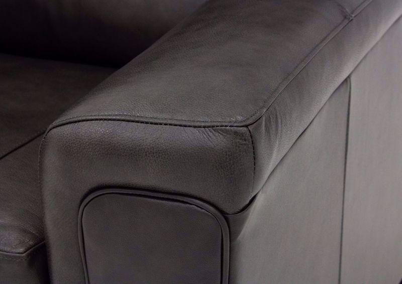 Fog Gray Soft Touch Loveseat Padded Arm Detail | Home Furniture Plus Bedding