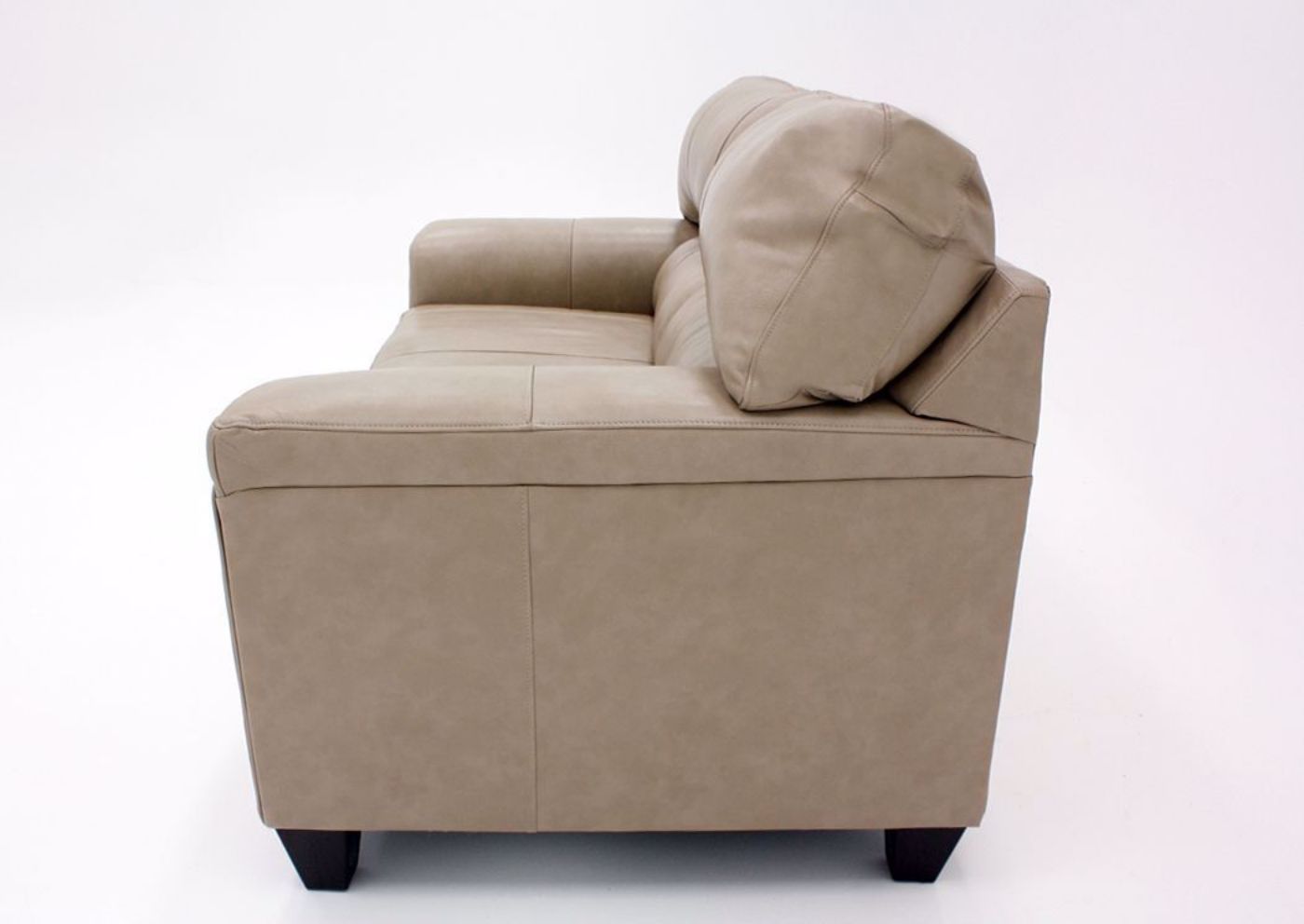 Putty Cream Soft Touch Loveseat, Side View | Home Furniture Plus Bedding