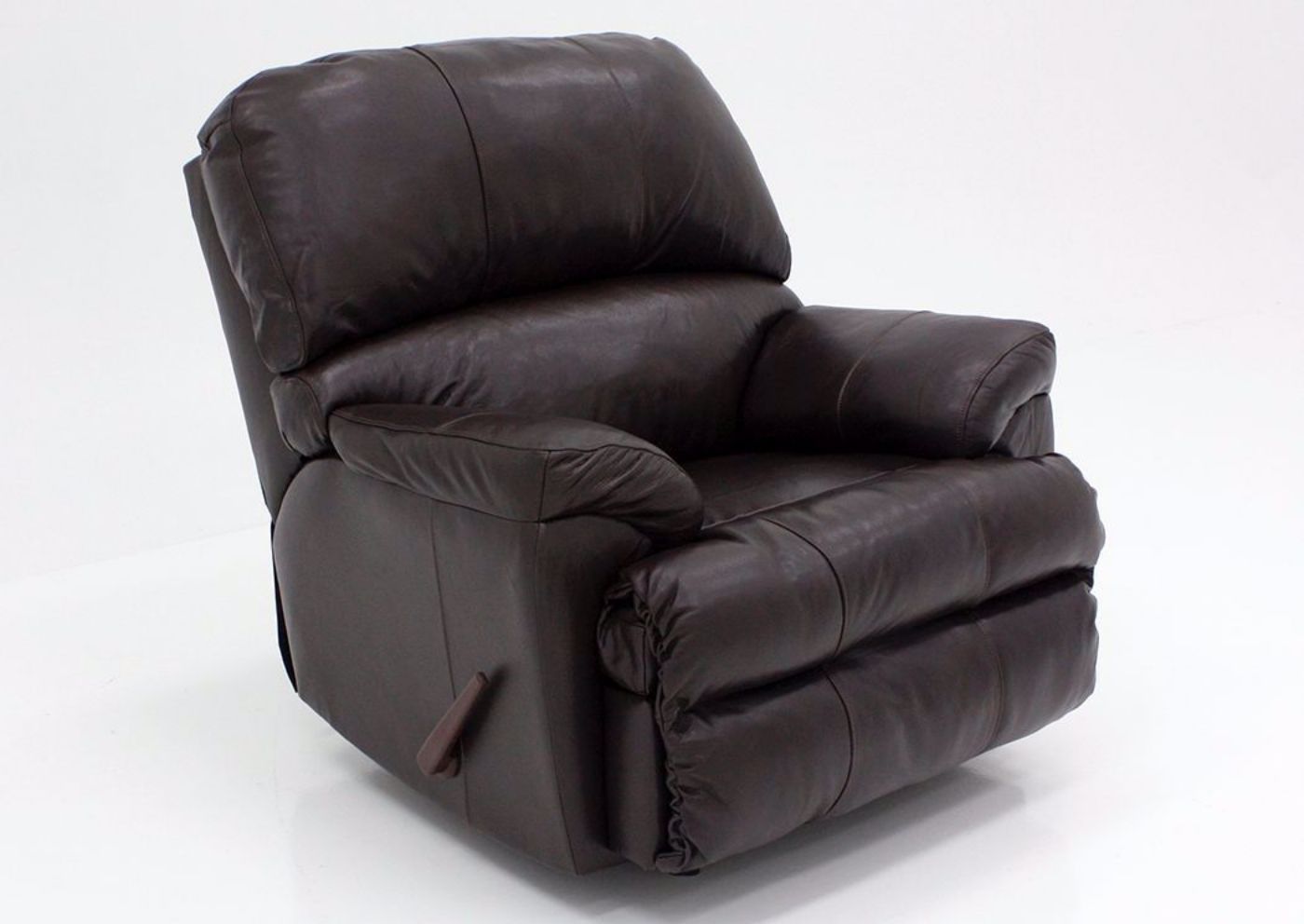 Dark Brown Soft Touch Recliner at an Angle | Home Furniture Plus Bedding