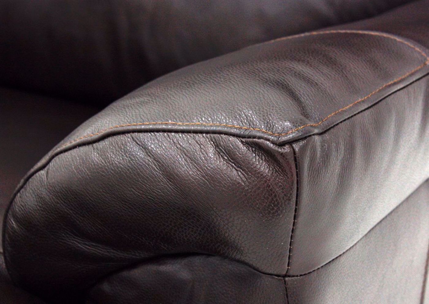 Dark Brown Soft Touch Recliner Padded Arm Detail | Home Furniture Plus Bedding