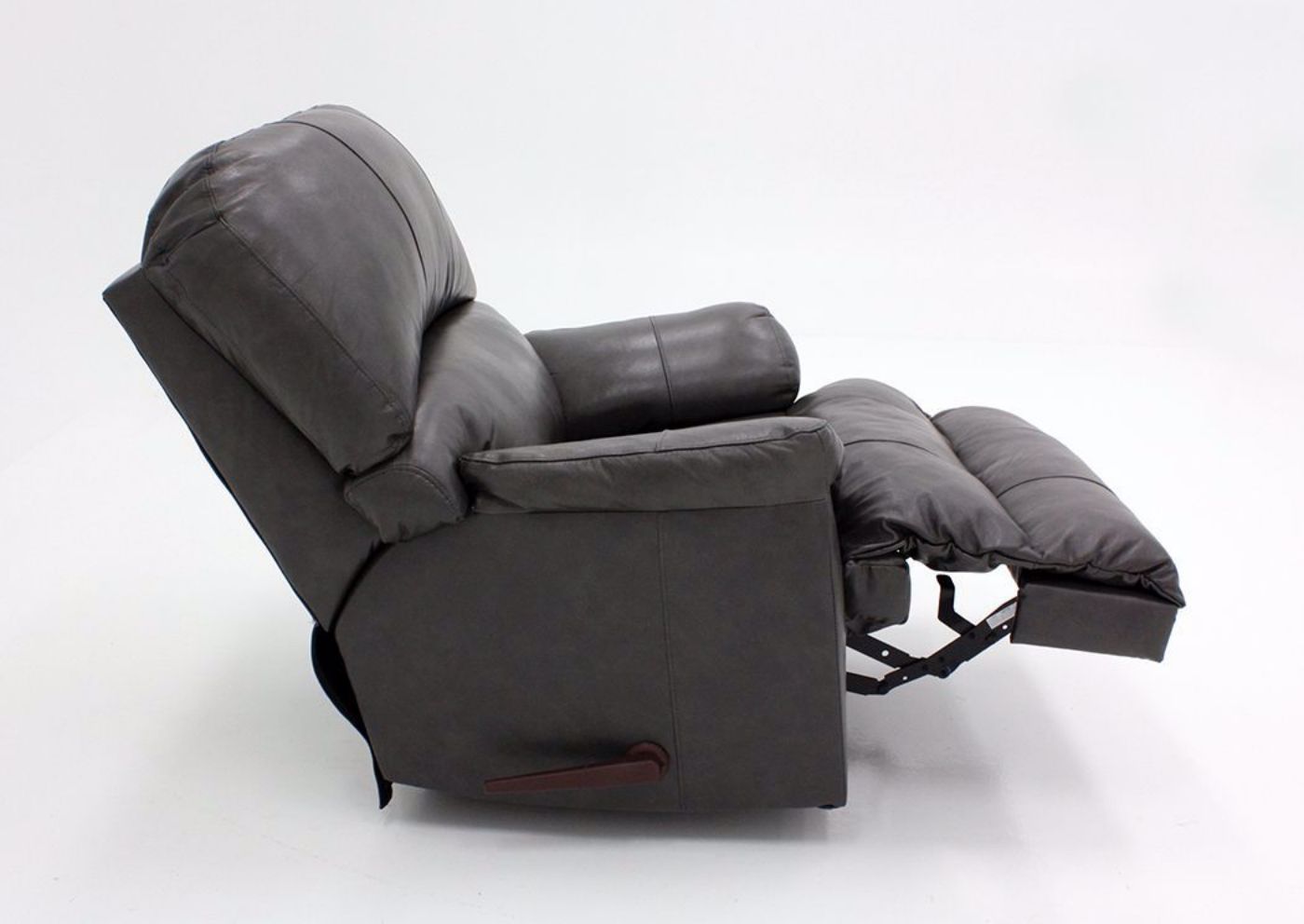 Fog Gray Soft Touch Recliner, Side View in the Reclined Position | Home Furniture Plus Bedding