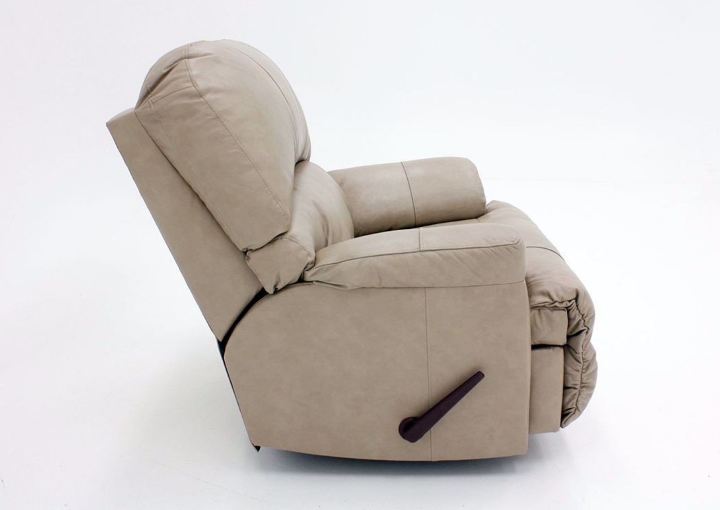 Putty Cream Soft Touch Recliner, Side View | Home Furniture Plus Bedding
