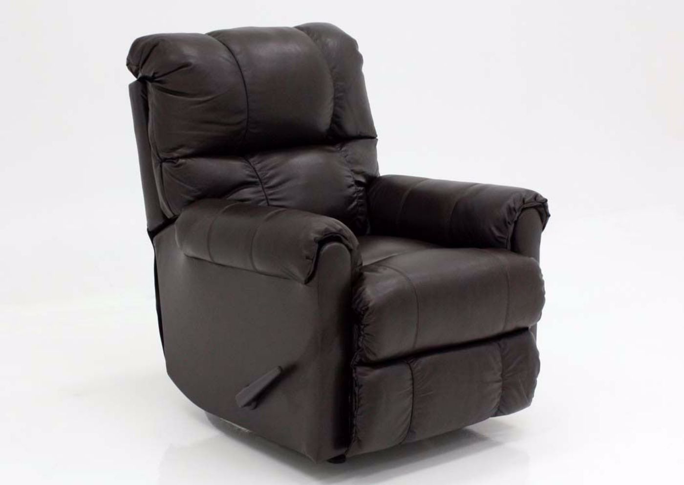 Dark Brown Chaps Leather Recliner by Lane Home Furnishings at an Angle | Home Furniture Plus Mattress