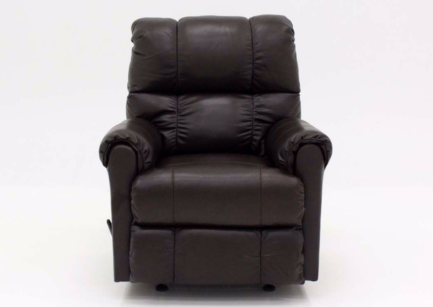 Dark Brown Chaps Leather Recliner by Lane Home Furnishings Facing Front | Home Furniture Plus Mattress