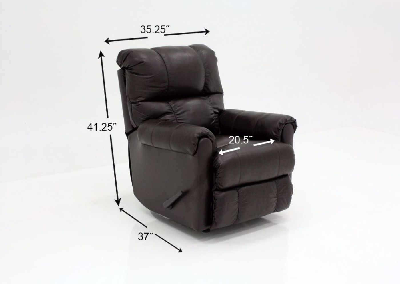 Dark Brown Chaps Leather Recliner by Lane Home Furnishings Dimensions | Home Furniture Plus Mattress