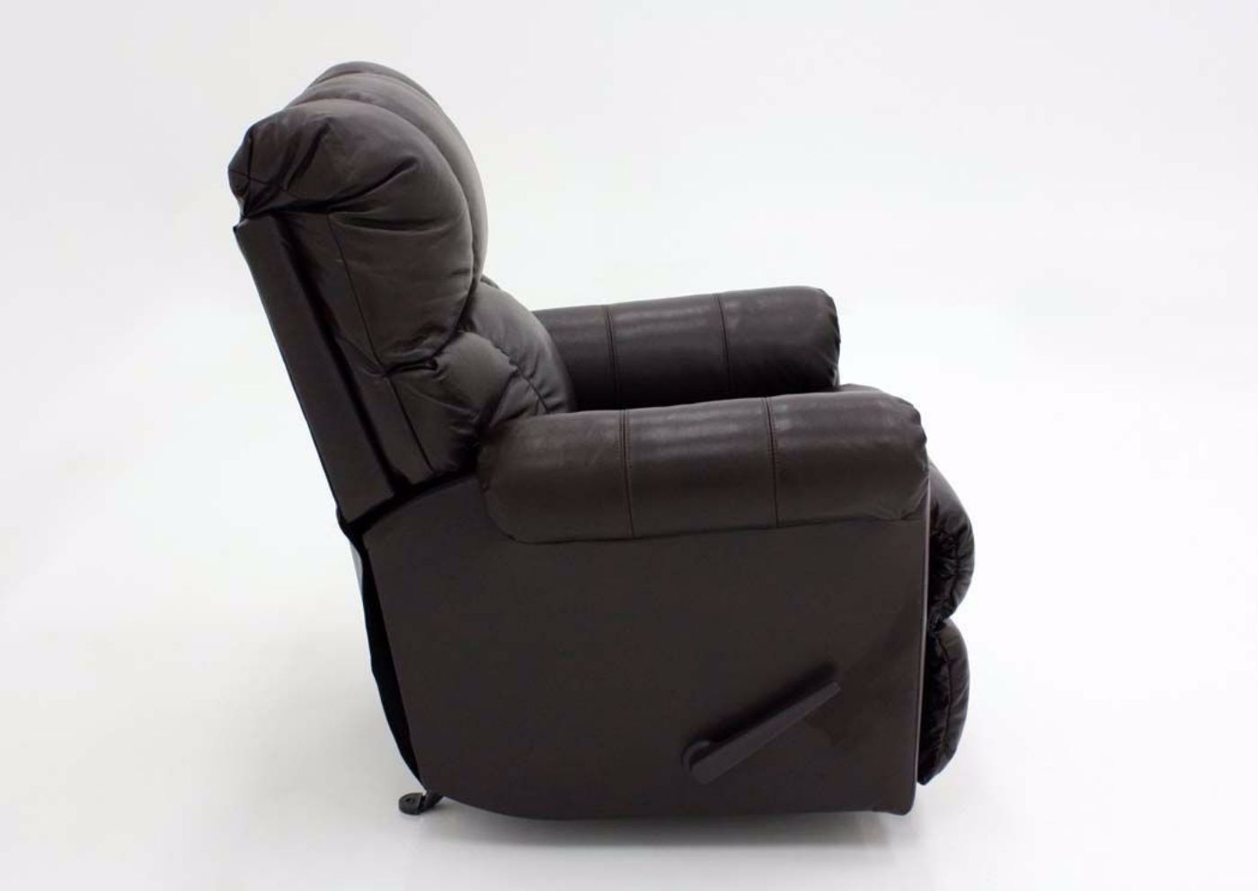 Dark Brown Chaps Leather Recliner by Lane Home Furnishings Showing the Side View | Home Furniture Plus Mattress