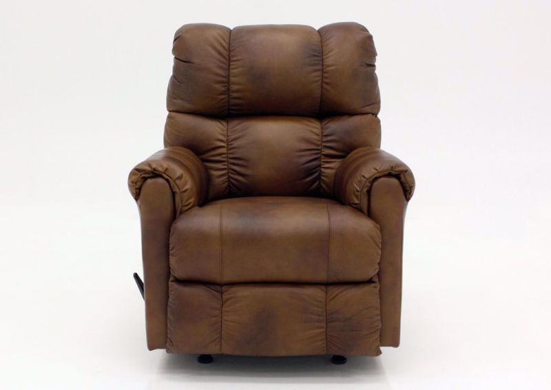 Light Brown Chaps Leather Rocker Recliner by Lane Home Furnishings Facing Front | Home Furniture Plus Mattress
