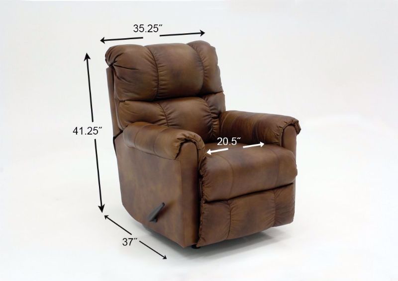Light Brown Chaps Leather Rocker Recliner by Lane Home Furnishings Dimensions | Home Furniture Plus Mattress