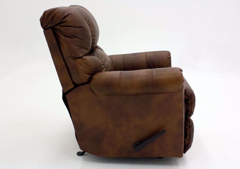 Light Brown Chaps Leather Rocker Recliner by Lane Home Furnishings Showing a Side View | Home Furniture Plus Mattress