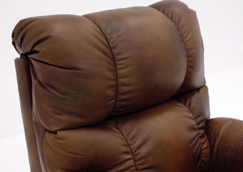 Light Brown Chaps Leather Rocker Recliner by Lane Home Furnishings Showing the Seat Back | Home Furniture Plus Mattress