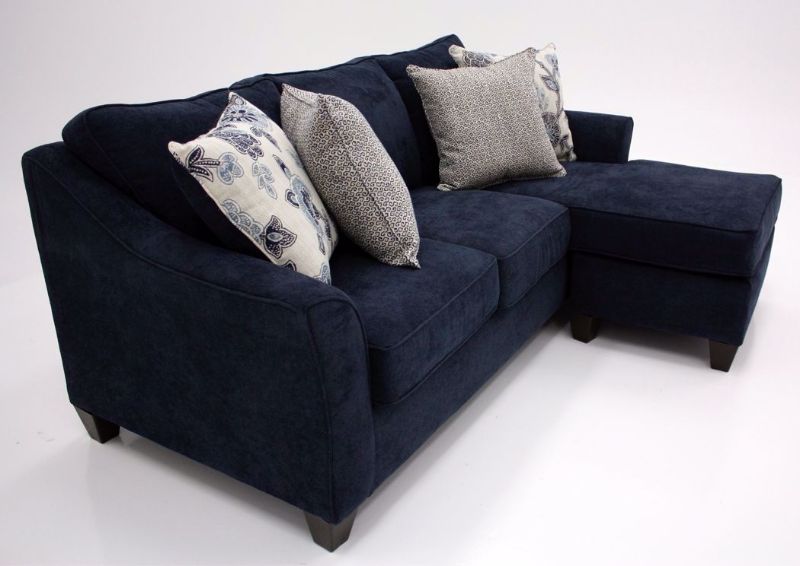 Prelude Sofa with Chaise, Blue, Left Angle View | Home Furniture Plus Bedding