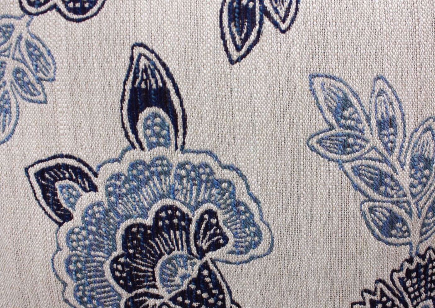 Prelude Sofa with Chaise, Blue, Floral Pillow Detail | Home Furniture Plus Bedding