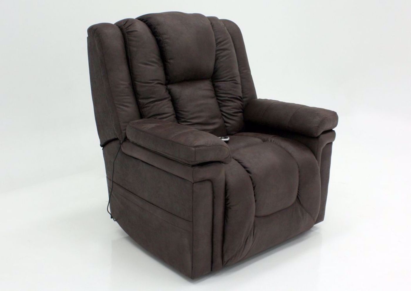Brown Turbo POWER Lift Recliner at an Angle | Home Furniture Plus Mattress