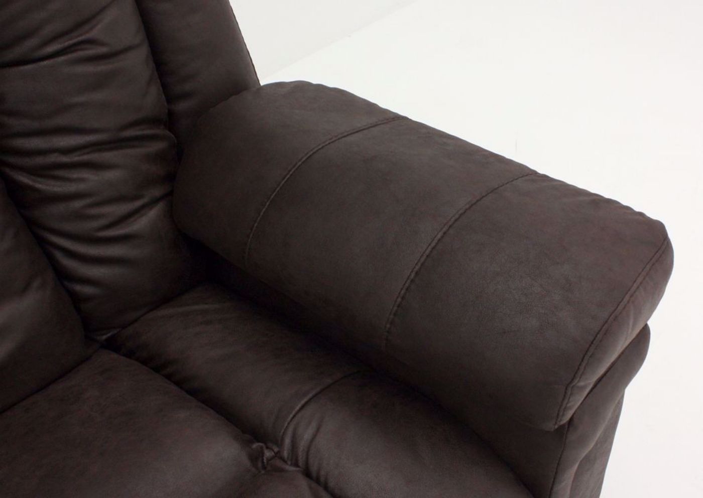 Brown Turbo POWER Lift Recliner Padded Arm Detail | Home Furniture Plus Mattress