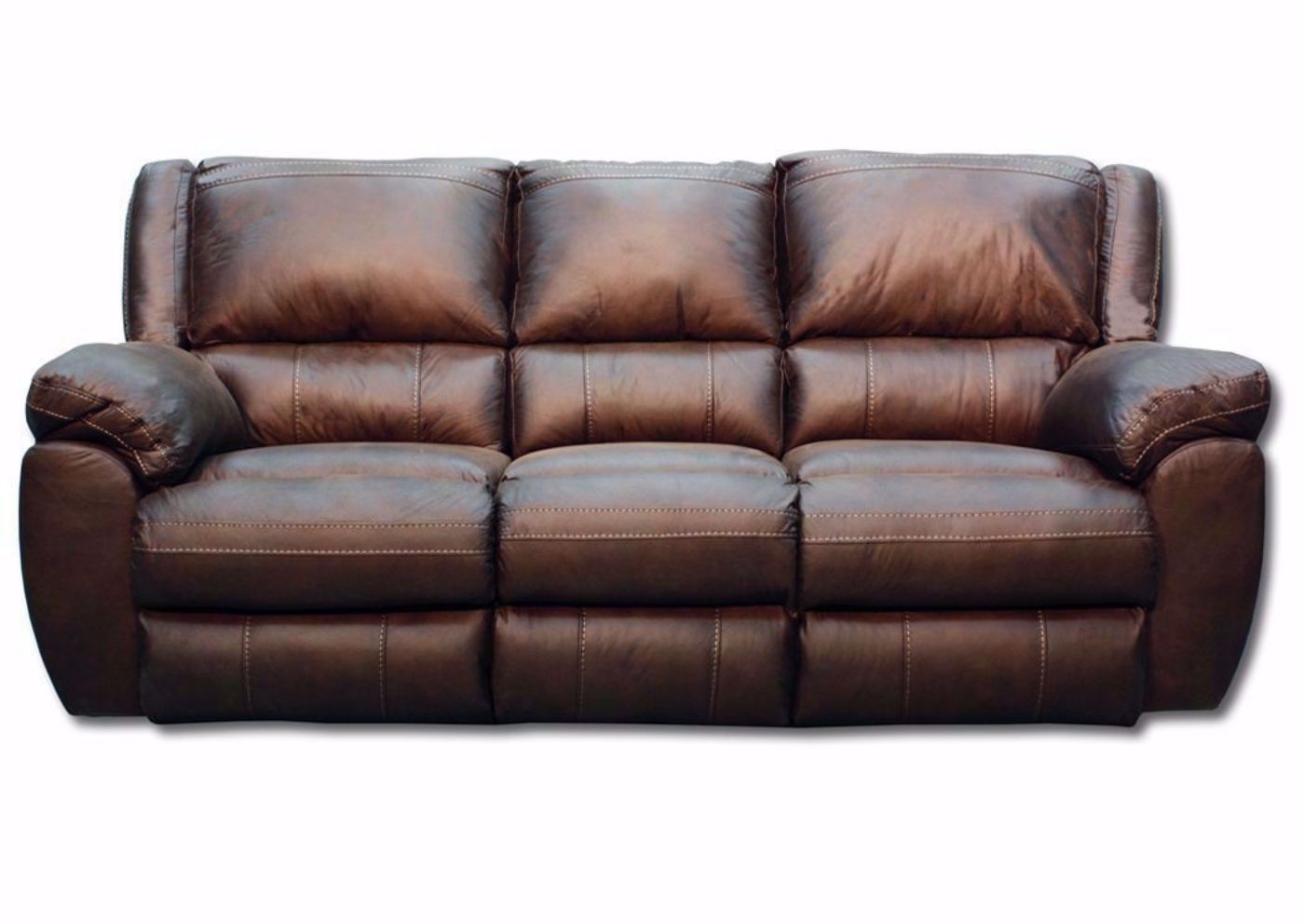 Brown Shiloh Reclining Sofa by Simmons Upholstery, Front Facing | Home Furniture Plus Bedding