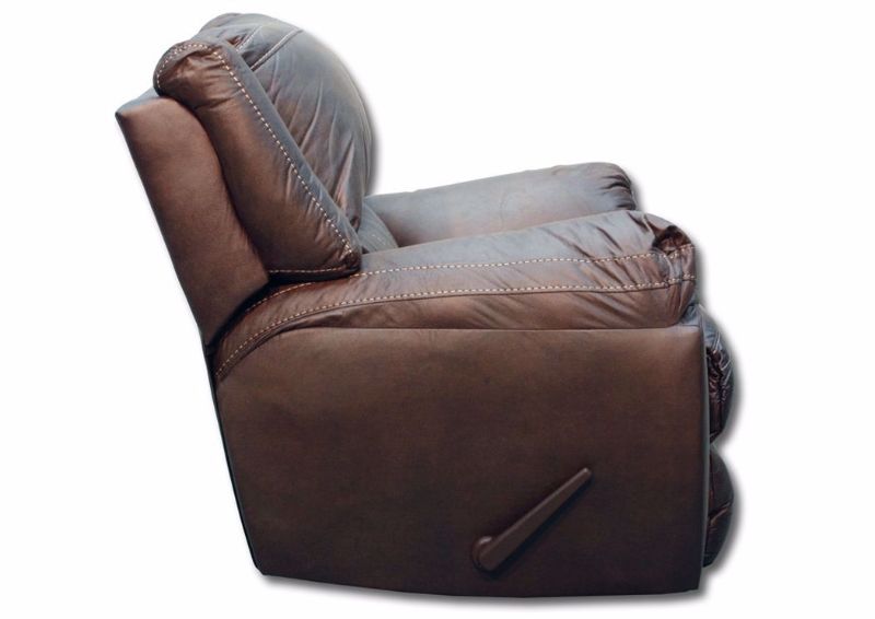 Brown Shiloh Rocker Recliner by Simmons Upholstery Side View | Home Furniture Plus Mattress