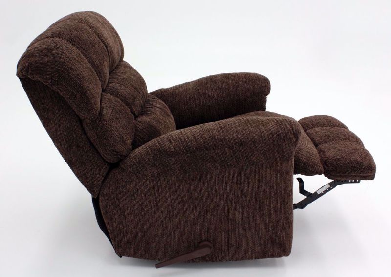 Brown Eastwood Rocker Recliner, Side View, in a Reclined Position | Home Furniture Plus Mattress