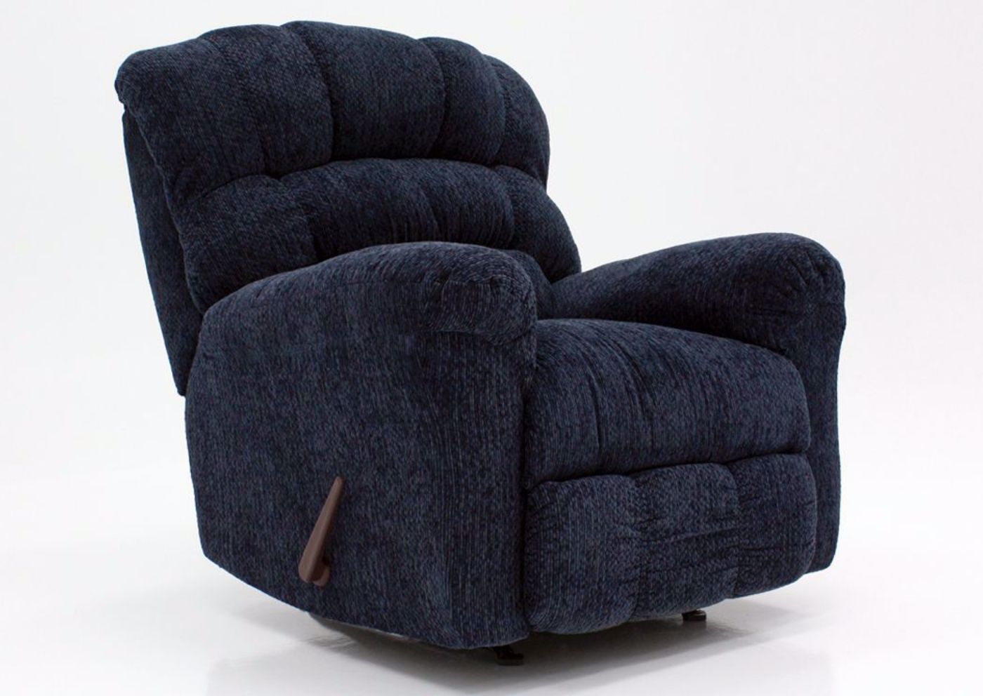 Blue Eastwood Rocker Recliner at an Angle | Home Furniture Plus Mattress