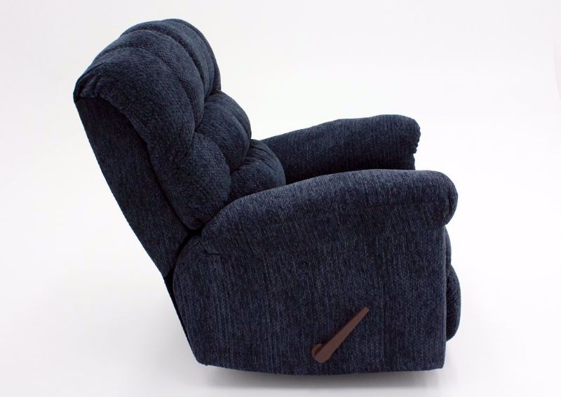 Blue Eastwood Rocker Recliner, Side View | Home Furniture Plus Mattress