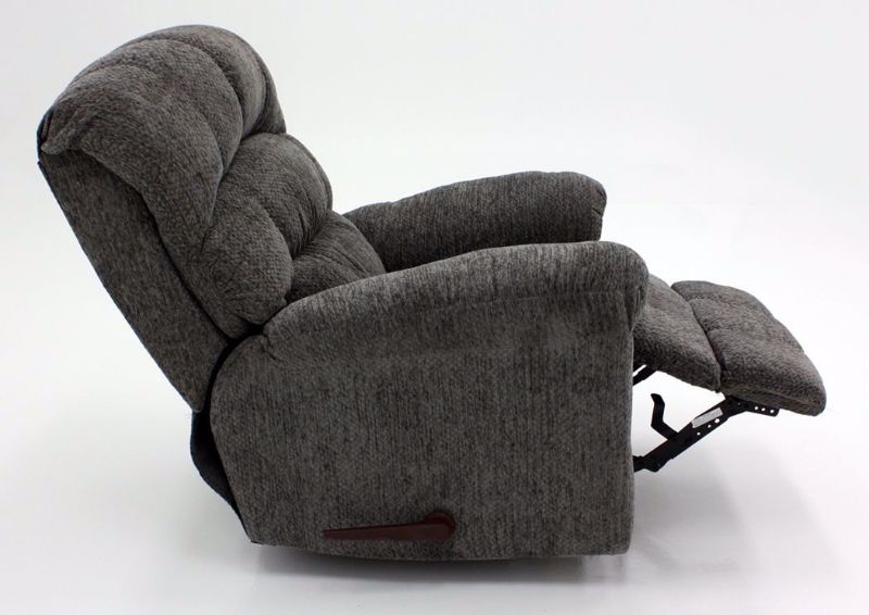 Gray Eastwood Rocker Recliner, Side View in a Reclined Position | Home Furniture Plus Mattress
