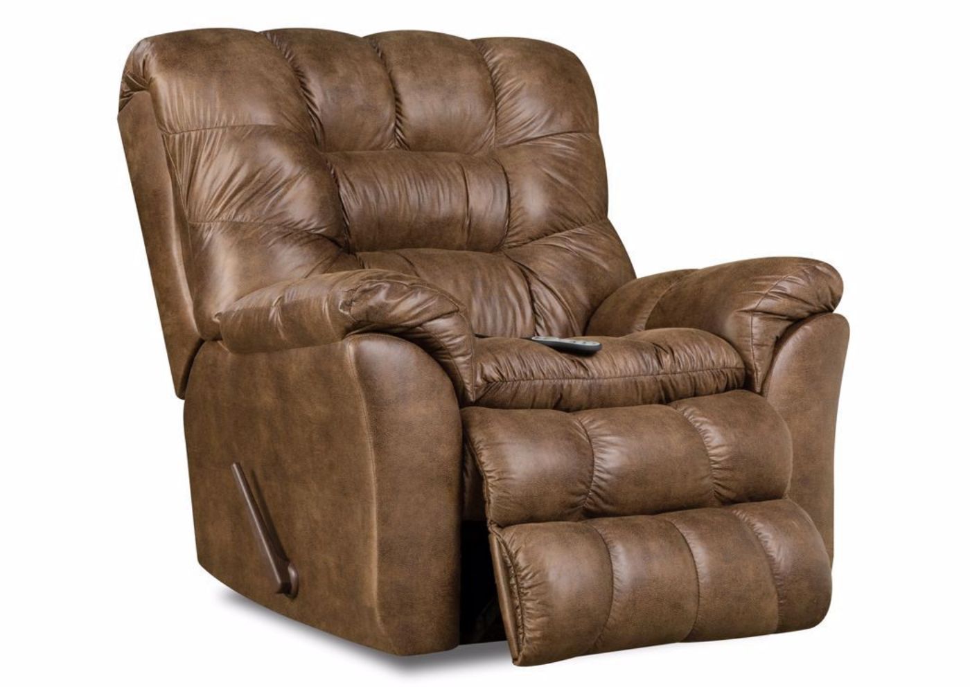 Light Brown Sawyer Rocker Recliner by Lane at an Angle | Home Furniture Plus Mattress