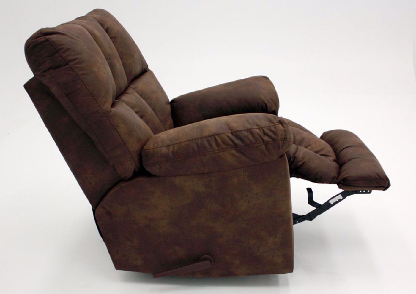 Walnut Brown Dorado Rocker Recliner by Lane Side View in the Reclined Position | Home Furniture Plus Mattress