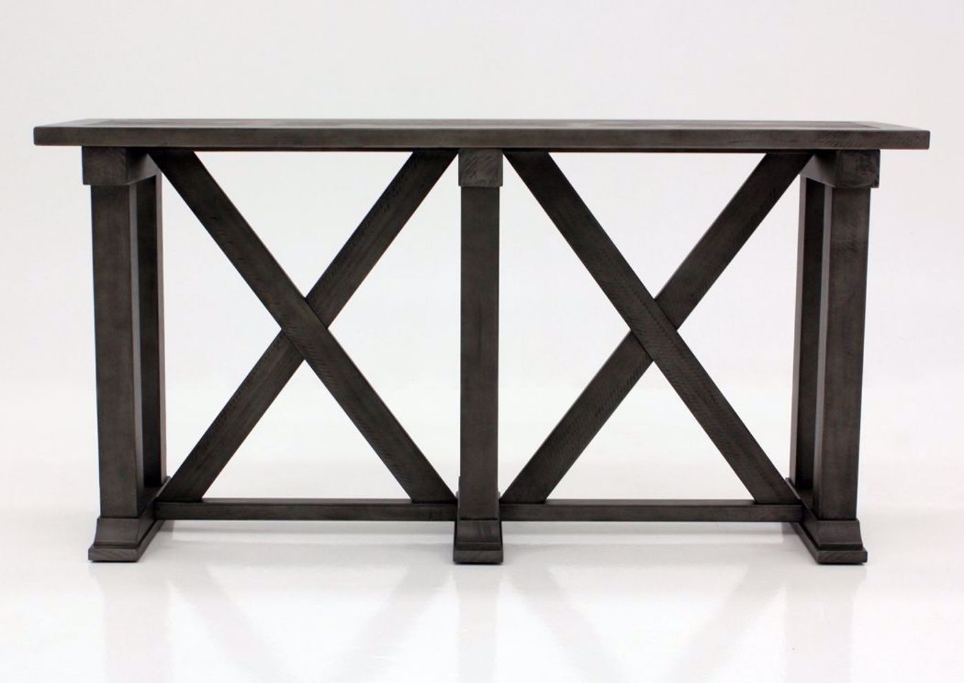 French Gray Old Forge Sofa Table by Simmons Upholstery Facing Front | Home Furniture Plus Mattress
