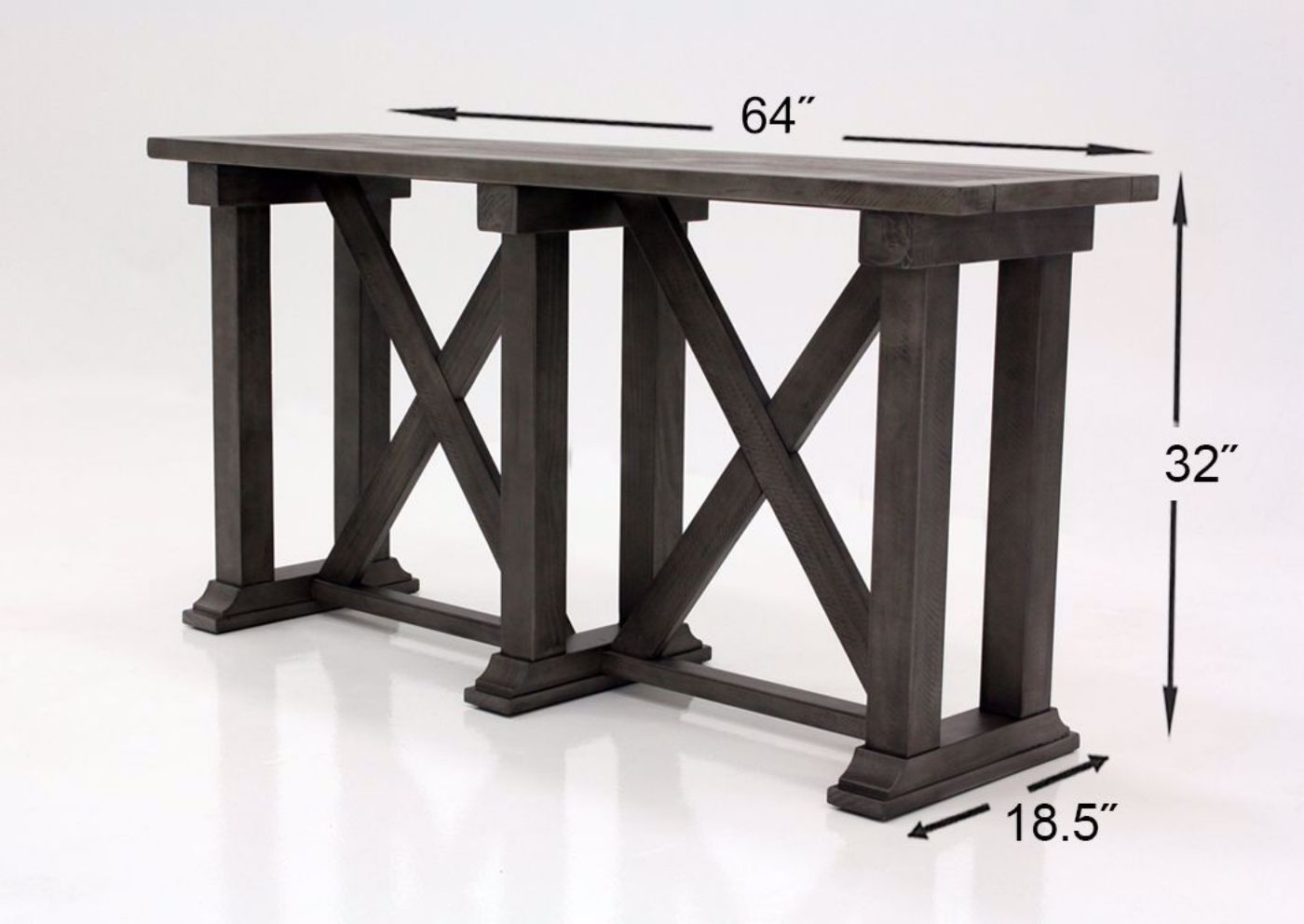 French Gray Old Forge Sofa Table by Simmons Upholstery Dimensions | Home Furniture Plus Mattress