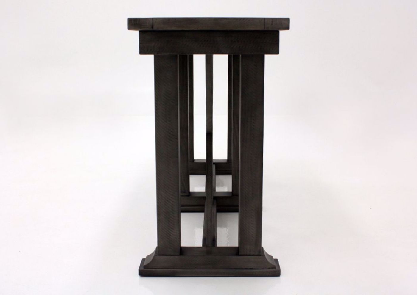 French Gray Old Forge Sofa Table by Simmons Upholstery Side View | Home Furniture Plus Mattress