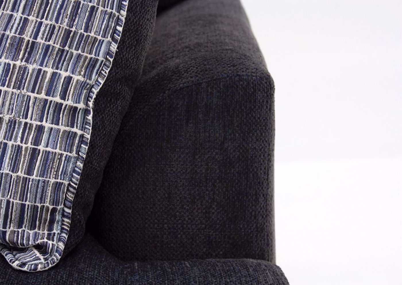 Charcoal Gray Stephenson Loveseat by Lane Showing the Arm Detail | Home Furniture Plus Bedding