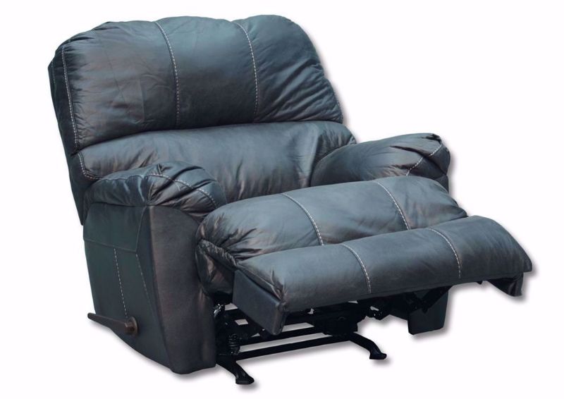 Gray Mystique Rocker Recliner at an Angle in a Reclined Position | Home Furniture Plus Bedding