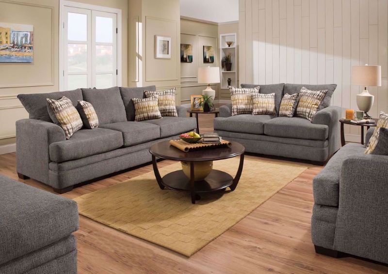 Perth Sofa Set in Dark Gray | Home Furniture Plus Bedding