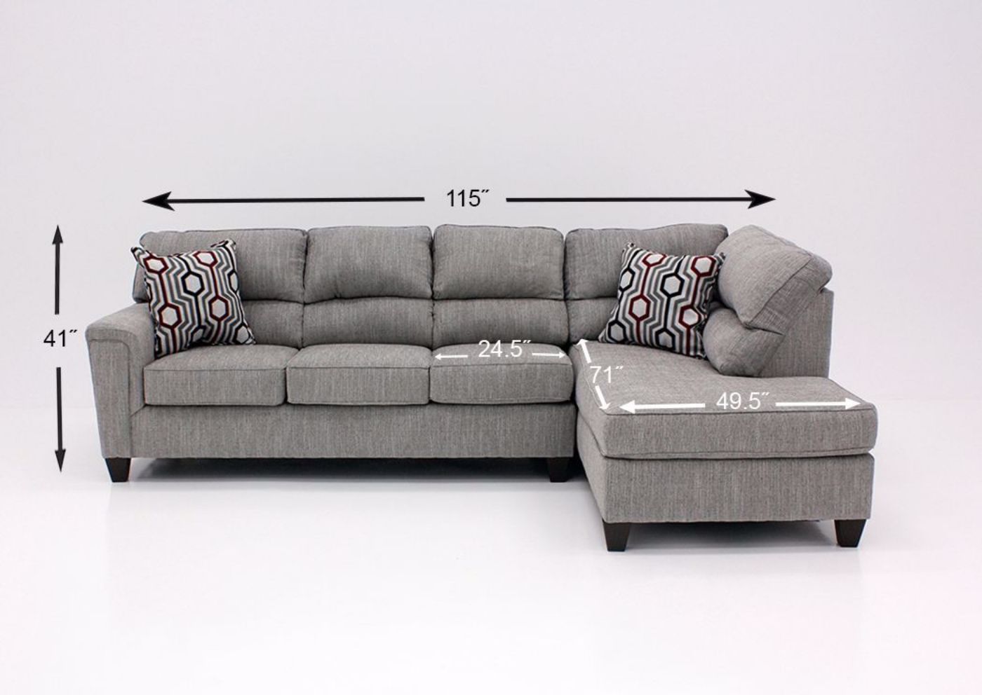 Picture of Danton Sectional Sofa With Chaise - Gray