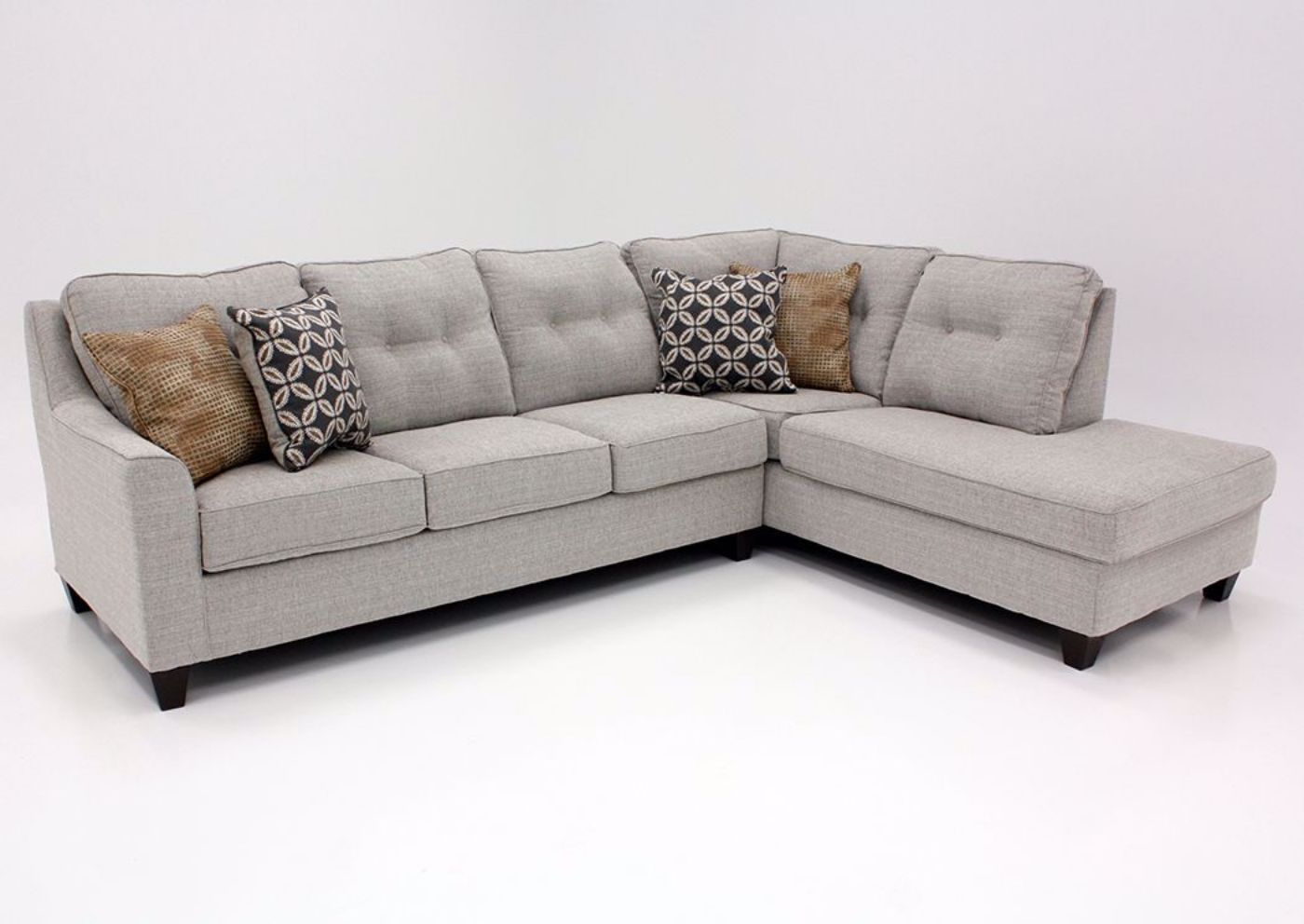 Brown Tweed Dante Sectional Sofa With Chaise by Lane at an Angle | Home Furniture Plus Bedding