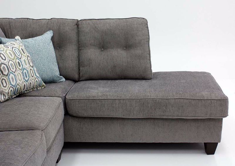 Smoke Gray Surge Sectional Sofa by Lane Showing the Right Chaise Detail | Home Furniture Plus Bedding