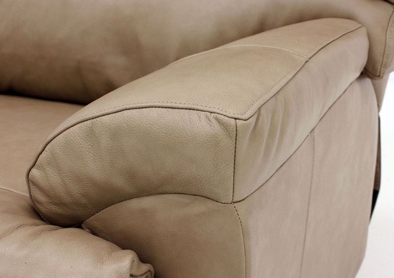 Putty Cream Soft Touch Chair Padded Arm Detail | Home Furniture Plus Bedding