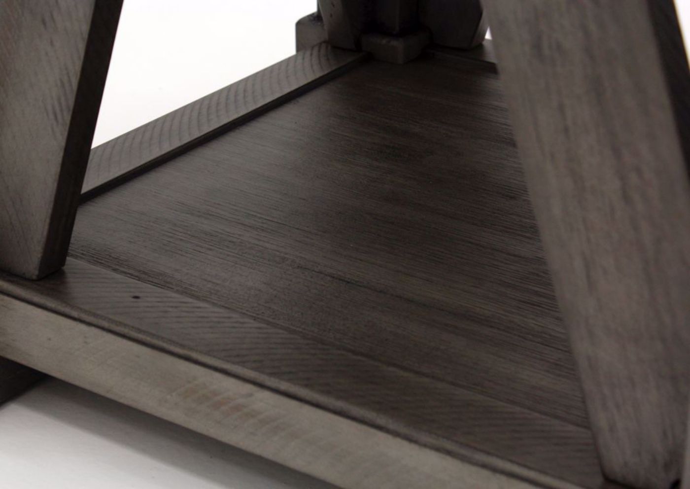 French Gray Old Forge End Table by Simmons Upholstery Showing the Lower Shelf | Home Furniture Plus Mattress