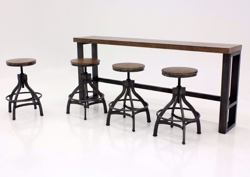 Brown Chandler Sofa Table Bar Set at an Angle | Home Furniture Plus Bedding