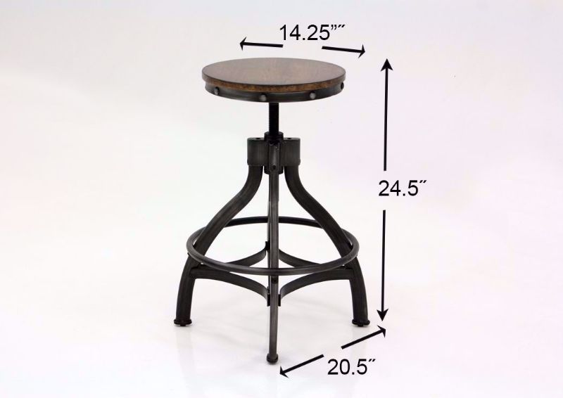 Brown Chandler Sofa Table Bar Set Showing Barstool Measurements | Home Furniture Plus Bedding